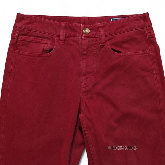 Vineyard Vines Cavalry Twill 5 Pocket Pants Burgundy Red Straight Leg Size 28x30 - Picture 3 of 10